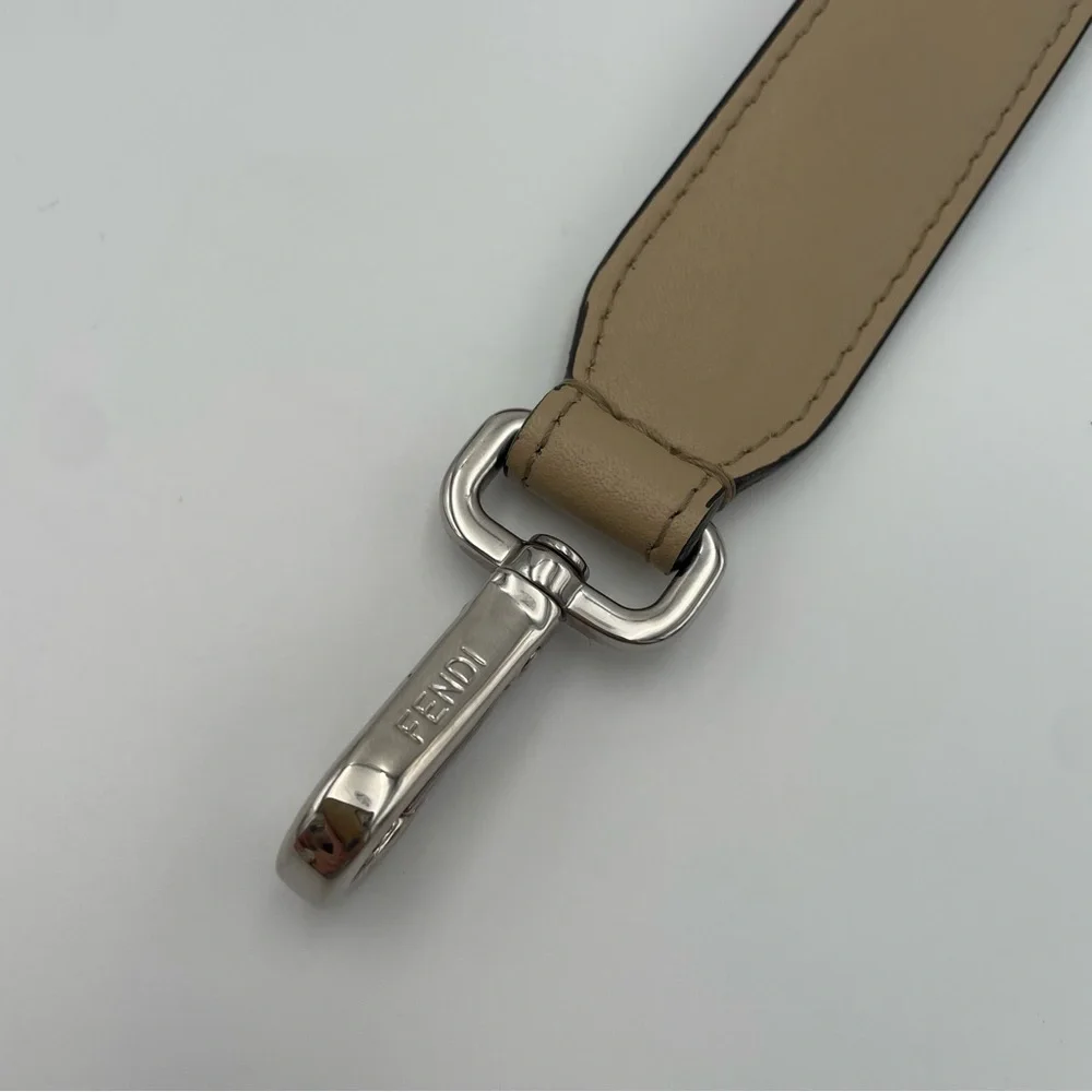 (SOLD) Fendi Monogram Embossed Beige/Red Leather Tresor Drawstring Bucket Bag - Picture 16 of 17